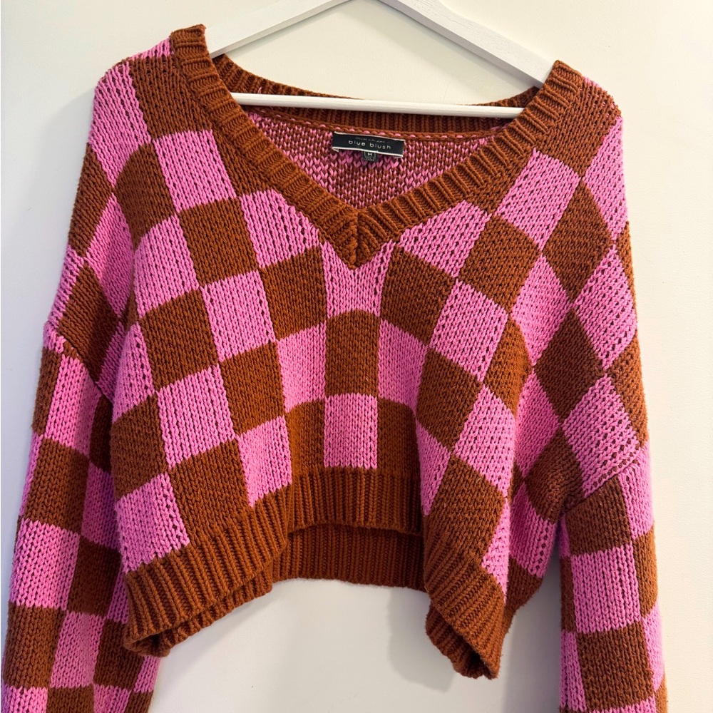 Cropped Checkmate Sweater